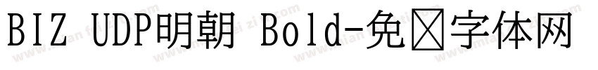 BIZ UDP明朝 Bold字体转换
